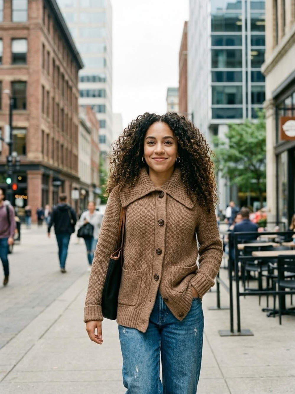Talbot Chunky Knit Cardigan Jacket - Cozy Collar
